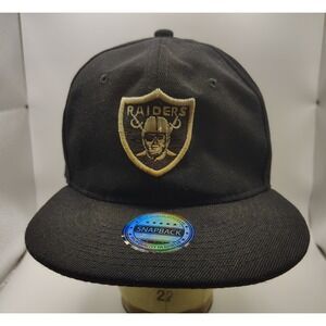 Las Vegas Raiders NFL Snapback Baseball Cap Black Embroidered Logo One Size‎